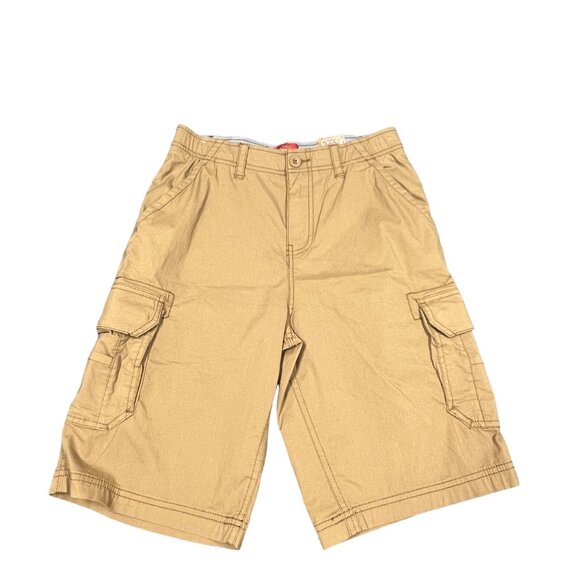 Red Camel Cargo Shorts Boys Size 18 Rimpa Tan Brown Adjustable Waist Pockets NWT - Picture 1 of 14